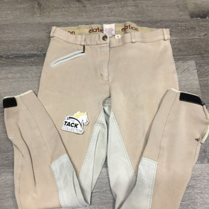 Hvy Cotton Full Seat Breeches *gc, older, sm holes, faded, stains, pilly lining, rubs & pills