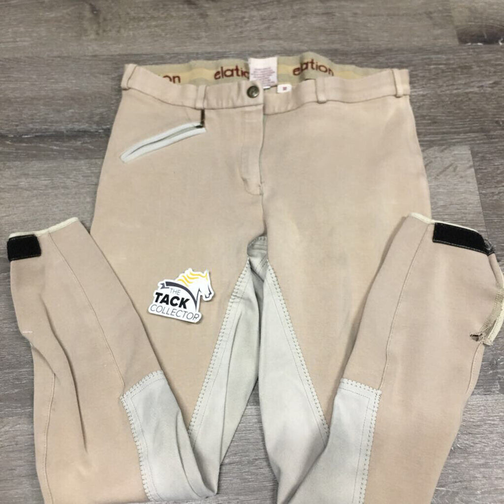 Hvy Cotton Full Seat Breeches *gc, older, sm holes, faded, stains, pilly lining, rubs & pills