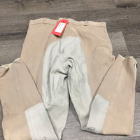 Hvy Cotton Full Seat Breeches *gc, older, sm holes, faded, stains, pilly lining, rubs & pills