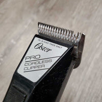 Single Speed Cordless Clippers, Blades, Cover, Charger, 5 Plastic Guards *gc, clean, broken teeth, WORKS (needs charge), older
