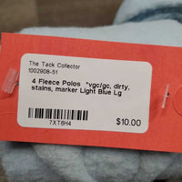 4 Fleece Polos *vgc/gc, dirty, stains, marker
