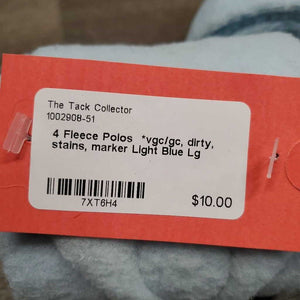 4 Fleece Polos *vgc/gc, dirty, stains, marker