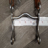 Headstall, 4" Curb Bit *fair/gc, NO throat, v.stiff, stains, v.dry, rusty, older
