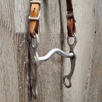 Headstall, 4" Curb Bit *fair/gc, NO throat, v.stiff, stains, v.dry, rusty, older
