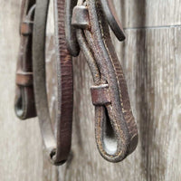 Thick Soft Bridle, Hvy Bling Browband *gc/fair, NO Noseband, cracks, gunk, older, stains, dirt, scrapes
