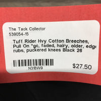 Hvy Cotton Breeches, Pull On *gc, faded, hairy, older, edge rubs, puckered knees
