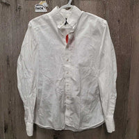LS Show Shirt *gc'fair, pit stains, wrinkled, hair, older, NO collar
