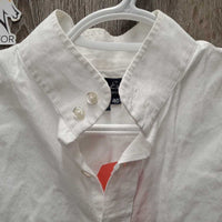 LS Show Shirt *gc'fair, pit stains, wrinkled, hair, older, NO collar