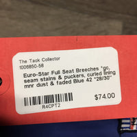 Full Seat Breeches *gc, seam stains & puckers, curled lining, mnr dust & faded