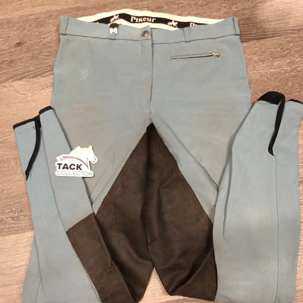 Full Seat Breeches *fair, older, v.stained & discolored, undone seams, pucker/stretched, pulled seat seam