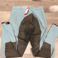 Full Seat Breeches *fair, older, v.stained & discolored, undone seams, pucker/stretched, pulled seat seam
