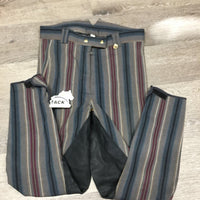 High Waist HvyFull Seat Breeches *gc, dirty, rubs, older, undone seam stitching