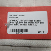 Quilt Dressage Saddle Pad *gc, mnr dirt, stains, hair, pills, cut tabs, sm tear
