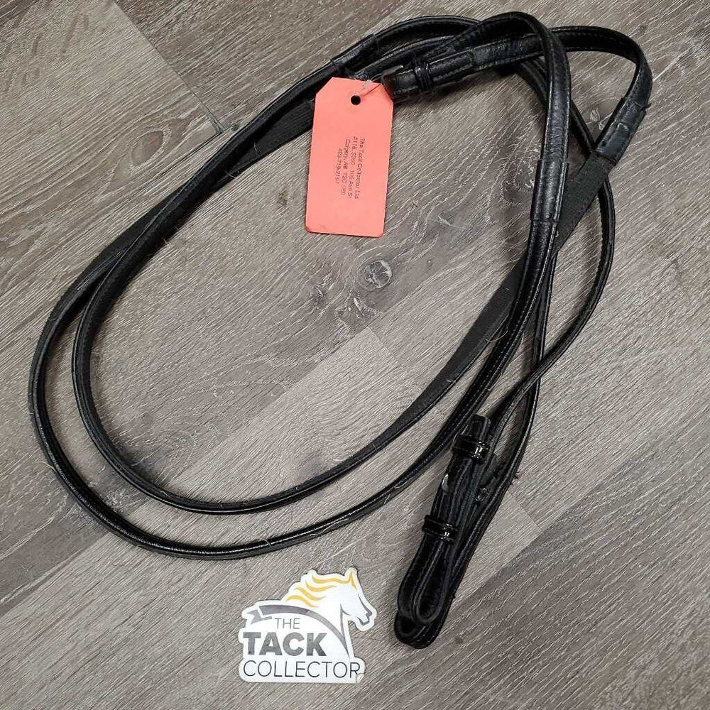 Soft Leather Covered Rubber Lined Reins *gc, clean, loose threads, rubs, edge scrapes, dry, creases