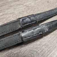 Soft Leather Covered Rubber Lined Reins *gc, clean, loose threads, rubs, edge scrapes, dry, creases

