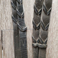 Rsd Padded Bridle, Drop Noseband, Thick Braided Reins *gc/fair, v.dry & stiff, xholes, clean, cracked