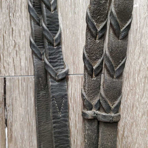 Rsd Padded Bridle, Drop Noseband, Thick Braided Reins *gc/fair, v.dry & stiff, xholes, clean, cracked