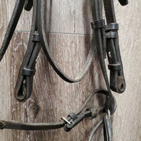 Rsd Padded Bridle, Drop Noseband, Thick Braided Reins *gc/fair, v.dry & stiff, xholes, clean, cracked