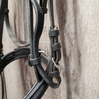 Rsd/Padded Bridle, Flash, Cotton Web Reins, buckles *gc/fair, clean, scraped edges, residue, mismatched, dry, stiff, undone end, short cheeks