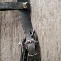 Rsd/Padded Bridle, Flash, Cotton Web Reins, buckles *gc/fair, clean, scraped edges, residue, mismatched, dry, stiff, undone end, short cheeks
