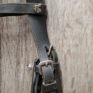 Rsd/Padded Bridle, Flash, Cotton Web Reins, buckles *gc/fair, clean, scraped edges, residue, mismatched, dry, stiff, undone end, short cheeks