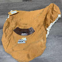 Hvy Cotton Saddle Cover, stirrup openings *gc, older, clean, faded, stains, edge rubs
