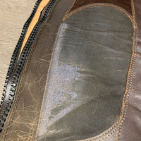 Synthetic Half Chaps, Back Zips *peeling lining, dirt, gc/fair, rubs, peeled edges
