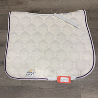 Thick Quilt Dressage Saddle Pad, 1x piping *vgc, clean, mnr stains, hair, pills
