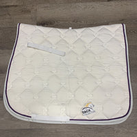 Thick Quilt Dressage Saddle Pad, 1x piping *vgc, clean, mnr stains, hair, pills
