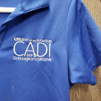 SS V Neck Polo Shirt "CADI 2019" *gc/fair, mnr hairy, stains?dirt
