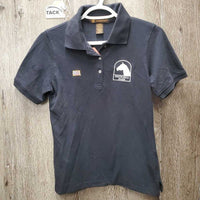 SS Polo Shirt, 1/4 Button Up "Faith Hill" *gc, mnr faded & hair

