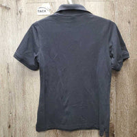 SS Polo Shirt, 1/4 Button Up "Faith Hill" *gc, mnr faded & hair
