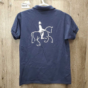 SS Polo Shirt, 1/4 Button Up "Dressage4Kids" *vgc, hairy