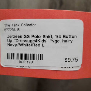 SS Polo Shirt, 1/4 Button Up "Dressage4Kids" *vgc, hairy