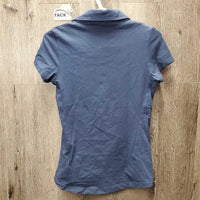 SS Polo Shirt, 1/4 Button Up *gc, mnr faaded, collar puckers
