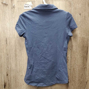 SS Polo Shirt, 1/4 Button Up *gc, mnr faaded, collar puckers