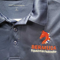 SS Polo Shirt, 1/4 Button Up "Bermuda" *vgc, mnr hair & snags