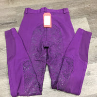 Hvy Full Sticky Seat Breeches *gc/fair, stains, thin/rubbed stickies, undone loop stitching, seam puckers, mnr faded

