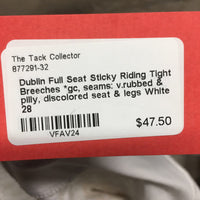 Full Seat Sticky Riding Tight Breeches *gc, seams: v.rubbed & pilly, discolored seat & legs
