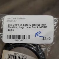 2 Safety Stirrup Iron Elastics, bag *new
