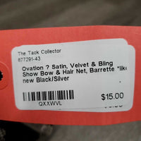 Satin, Velvet & Bling Show Bow & Hair Net, Barrette *like new
