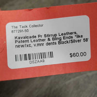 Pr Stirrup Leathers, Patent Leather & Bling Ends *like new/xc, v.mnr dents
