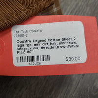 Cotton Sheet, 2 legs *gc, mnr dirt, hair, mnr tears, snags, rubs, threads
