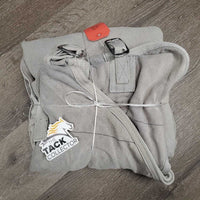 Hvy Cotton Sheet, 2 legs *gc, shrunk, mnr dirt, threads, undone stitching, stains, hair, sm tears, faded