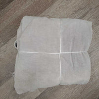 Hvy Cotton Sheet, 2 legs *gc, shrunk, mnr dirt, threads, undone stitching, stains, hair, sm tears, faded
