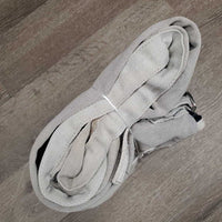 Hvy Cotton Sheet, 2 legs *gc, shrunk, mnr dirt, threads, undone stitching, stains, hair, sm tears, faded