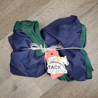 Closed Front Nylon Sheet, 2 legs *gc, shrunk?, repairs, mnr dirt, stains, threads, rubs, hair, rubs, puckers, faded
