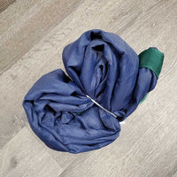 Closed Front Nylon Sheet, 2 legs *gc, shrunk?, repairs, mnr dirt, stains, threads, rubs, hair, rubs, puckers, faded