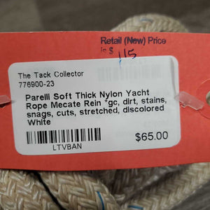 Soft Thick Nylon Yacht Rope Mecate Rein *gc, dirt, stains, snags, cuts, stretched, discolored
