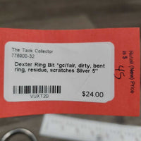 Dexter Ring Bit *gc/fair, dirty, bent ring, residue, scratches
